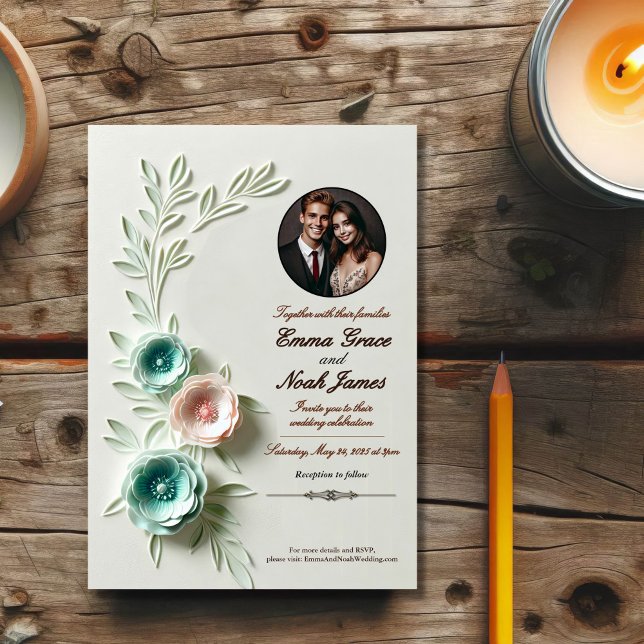 Pastel Floral Wedding Invitation  (Creator Uploaded)
