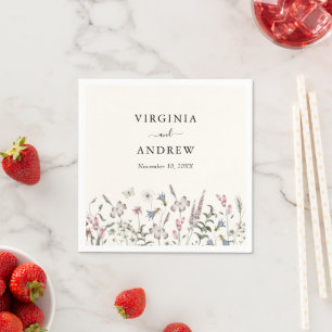 Pastel Floral Wedding Napkin