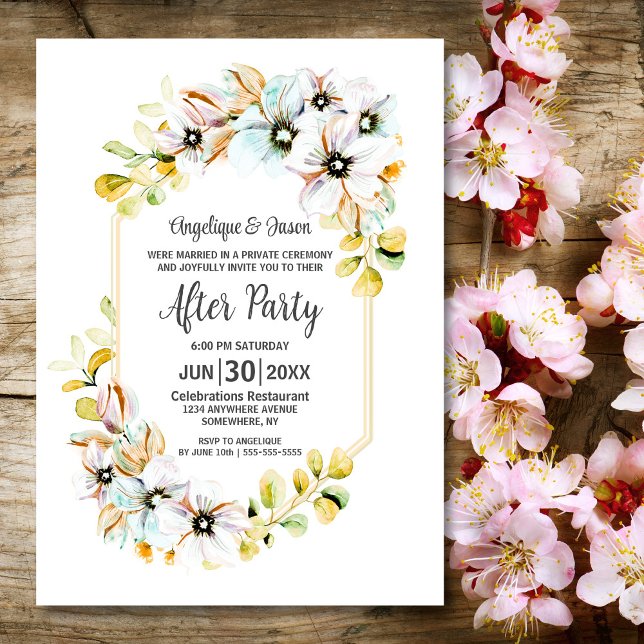 Pastel Floral Wedding Reception Invitation (Creator Uploaded)