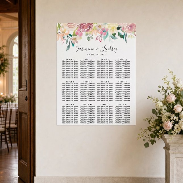 Pastel Floral Wedding Seating Chart (Creator Uploaded)