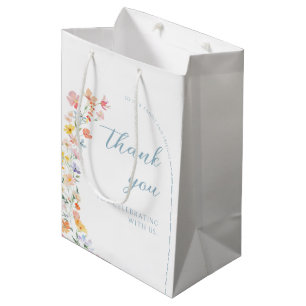 Pastel Floral Wedding Thank You Gift Paper Bag