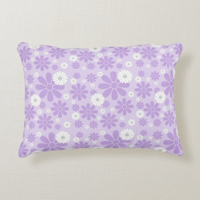 Pastel Florals Pattern LAVENDER Accent Pillow (Front)