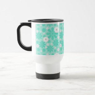 Pastel Florals Pattern MINT Travel Mug