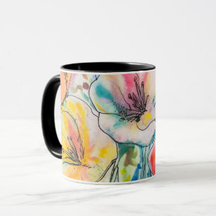 Pastel flower design mug