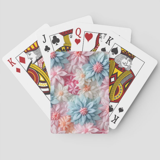 Pastel Flower Design Playing Cards (Back)