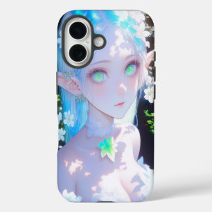 Pastel Flower Elf with Luminous Green Eyes iPhone 16 Case
