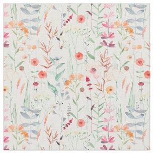 Pastel Flower Garden Pattern Fabric
