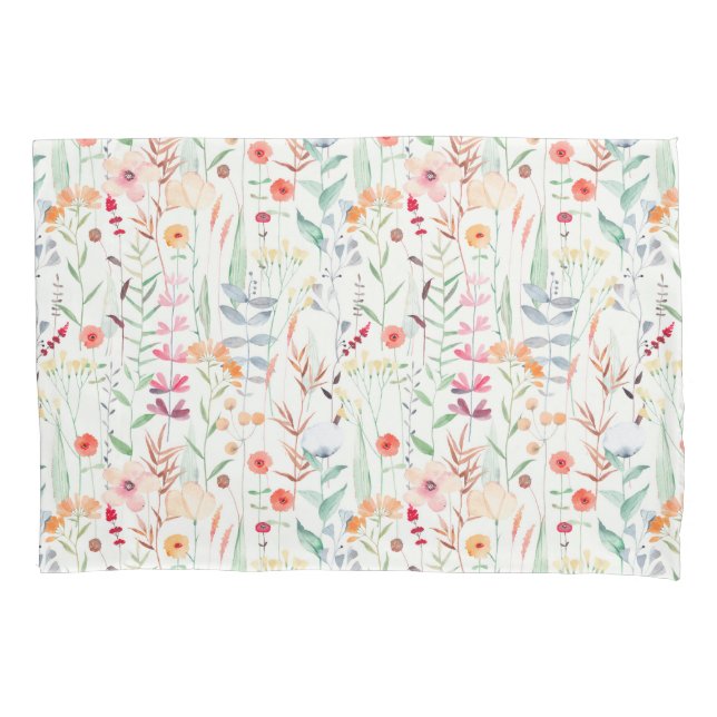 Pastel Flower Garden Pattern Pillowcase (Front)