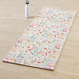 Pastel Flower Garden Pattern Yoga Mat