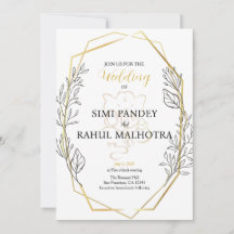 Pastel Flower Geometric Frame Indian Wedding
