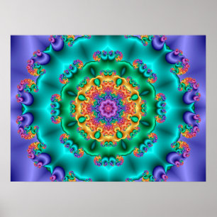 Pastel Flower Kaleidoscope Poster