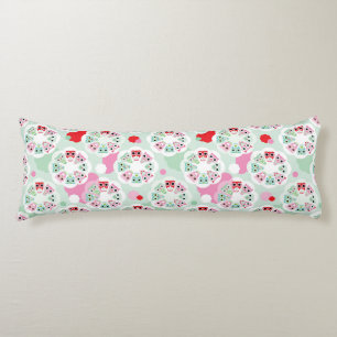 pastel flower owl background pattern body pillow