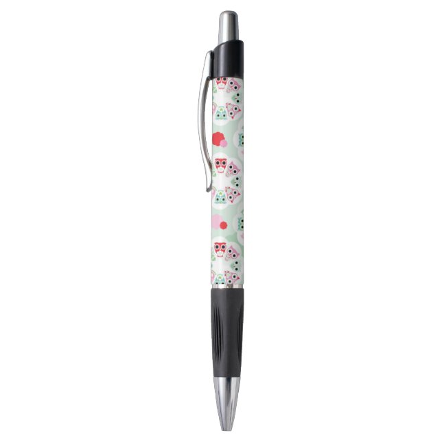 pastel flower owl background pattern pen (Top (Vertical))
