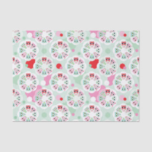 pastel flower owl background pattern tissue paper
