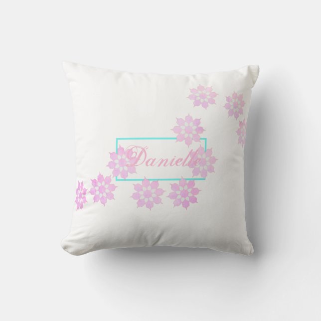 Pastel Flower Petals Danielle Cushion Throw Pillow (Front)