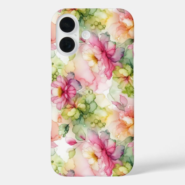 Pastel Flowers Alcohol Ink Illustration  Case-Mate iPhone Case (Back)