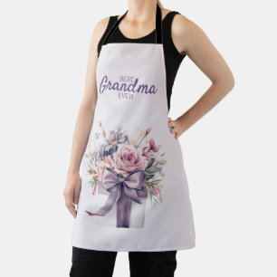 Pastel Flowers Bouquet Best Grandma Ever Apron