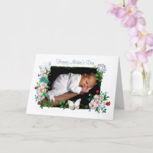 Pastel Flowers Custom Photo Mother Day Card