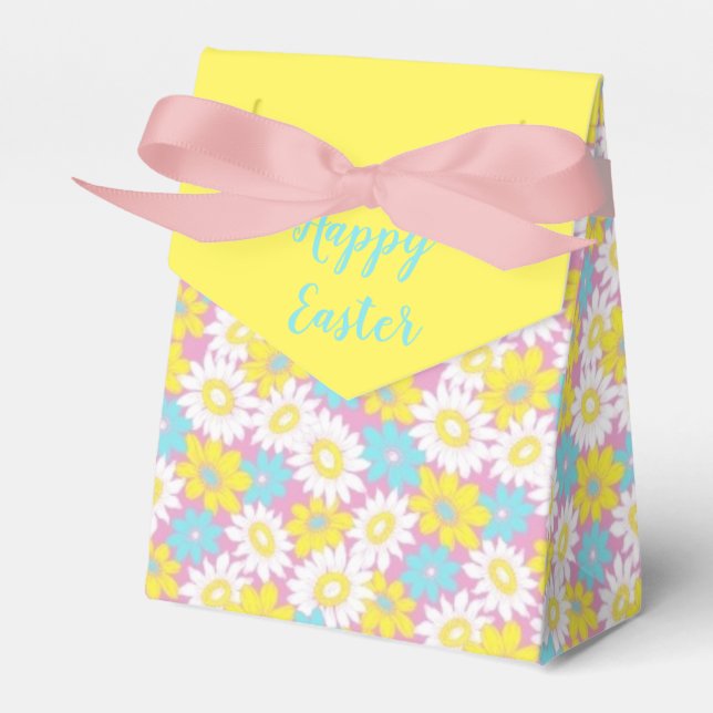 Pastel flowers favor box (Front Side)