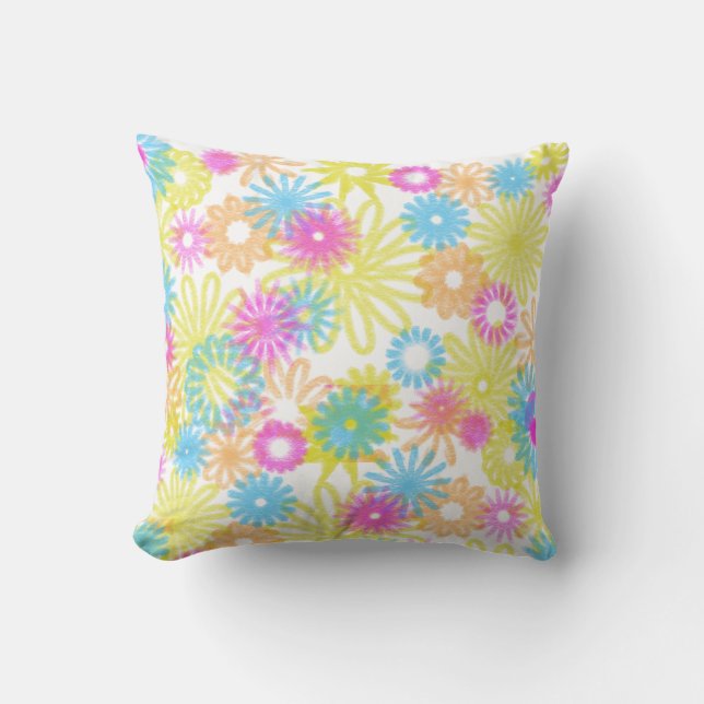 pastel flowers for the whole year round  throw pillow (Front)