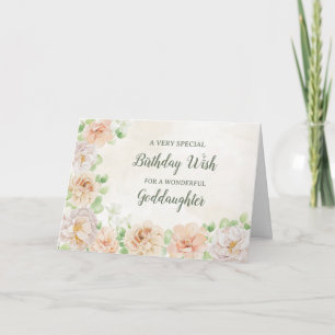 Pastel Flowers Goddaughter Birthday Card