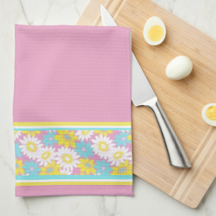 Pastel flowers kitchen towel