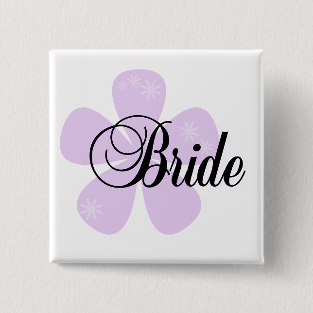 Pastel Flowers Lilac Bride Tshirts and Gifts 2 Inch Square Button (Front)