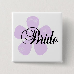 Pastel Flowers Lilac Bride Tshirts and Gifts 2 Inch Square Button