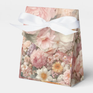 Pastel Flowers Shabby Chic Rose Floral Wedding Favor Box