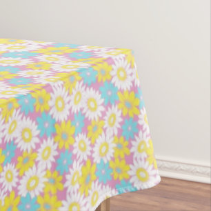 Pastel flowers tablecloth