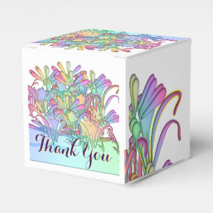 Pastel Flowers Thank You Wedding Reception Favor Box