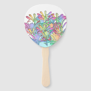 Pastel Flowers White    Hand Fan