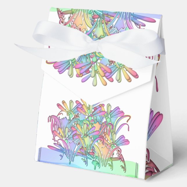Pastel Flowers White Wedding    Favor Box (Front)
