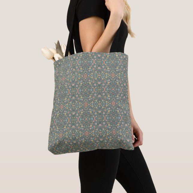 Pastel  flowers with a dark background tote bag (Close Up)