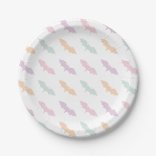 Pastel Flying Bats Halloween Birthday Decor Paper Plate