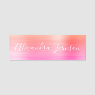 Pastel Foil Modern Professional Name Tag