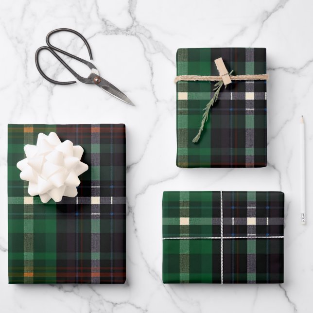 Pastel Folk English Plaid  Wrapping Paper Sheet (Front)