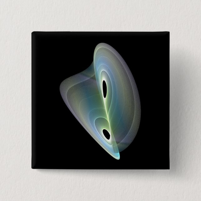pastel  fractal 2 inch square button (Front)