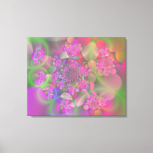 Pastel Fractal Flower Garden Canvas Print