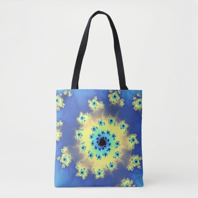 Pastel Fractal Galaxies Multiplication Abstract Tote Bag (Front)