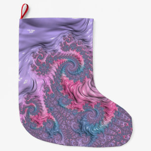 Pastel Fractal Large Christmas Stocking