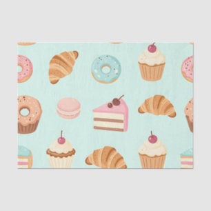 Pastel French Pastries Cute Dessert Pattern Tissue Paper