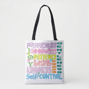 Pastel Fruit of the Holy Spirit Christian Tote Bag