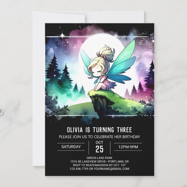 Pastel Fun Fairy Birthday Invitation (Front)