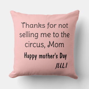 pastel funny modern simple happy mother's day throw pillow