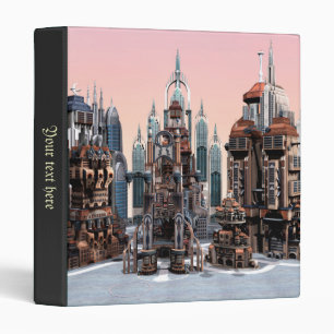 Pastel Futuristic City Fantasy Skyline Art Binder