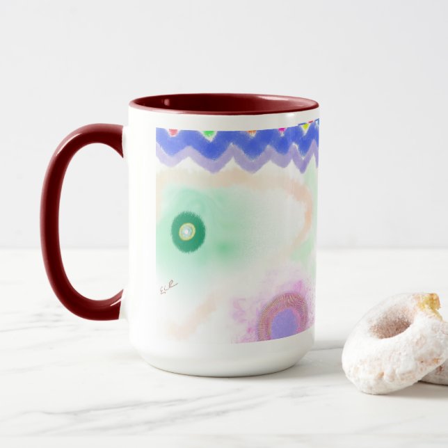 Pastel Galaxies Impressionist Art Mug (With Donut)