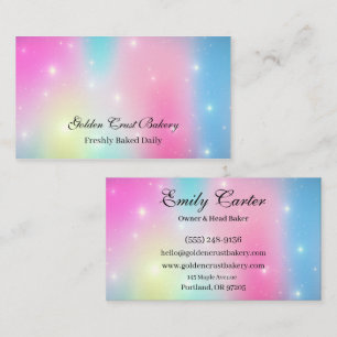 Pastel Galaxy Bakery Business Card Design