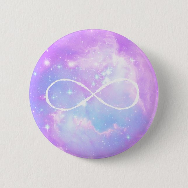 Pastel galaxy infinity loop 2 inch round button (Front)