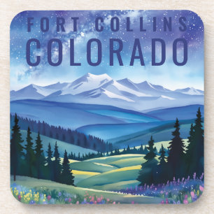Pastel Galaxy Mountain Landscape Tourist Travel  Coaster